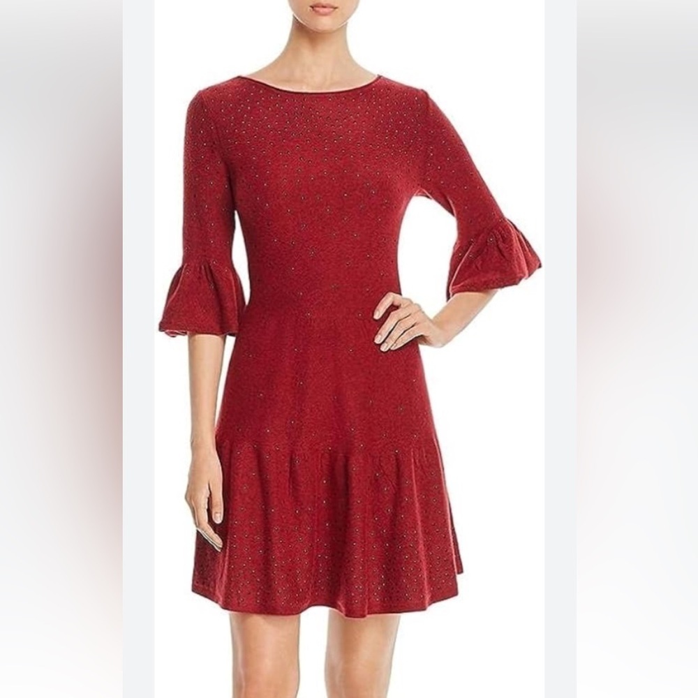 NEW! NIC+ZOE Studded Women's Celestial Dress, Ruby Red, Women’s Petite, size SP